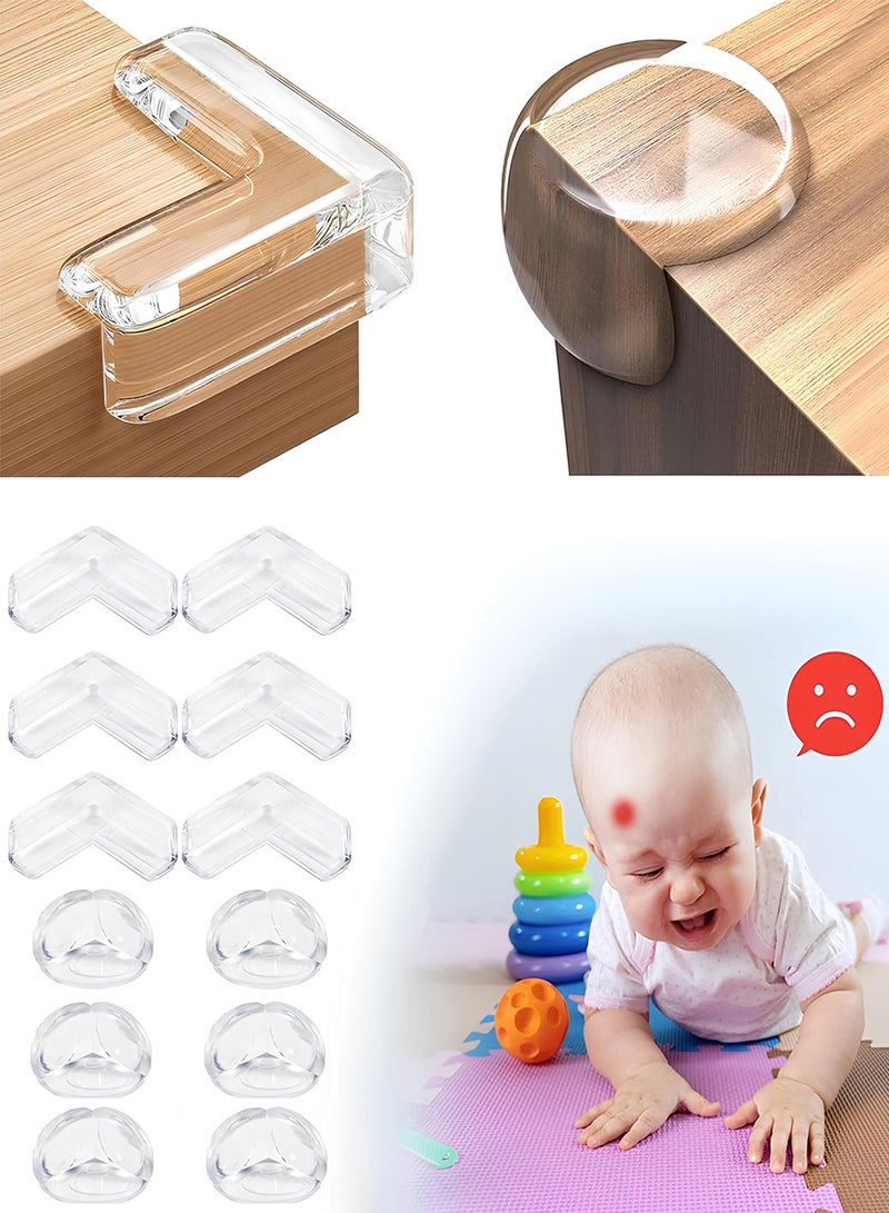 AEENAA 20-Pack Baby Safety Corner Protectors Set L Shape and Round Edge Guards Soft Transparent Table Corner Protectors - Image 1