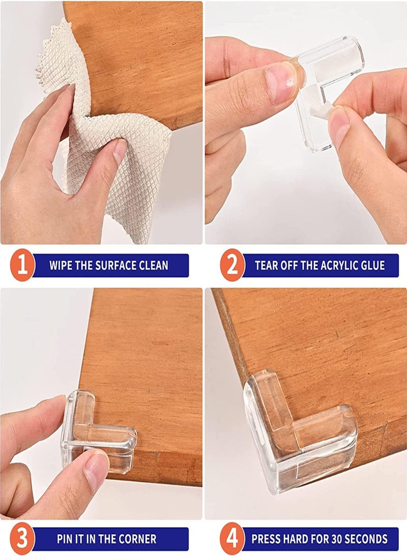 AEENAA 20-Pack Baby Safety Corner Protectors Set L Shape and Round Edge Guards Soft Transparent Table Corner Protectors - Image 2
