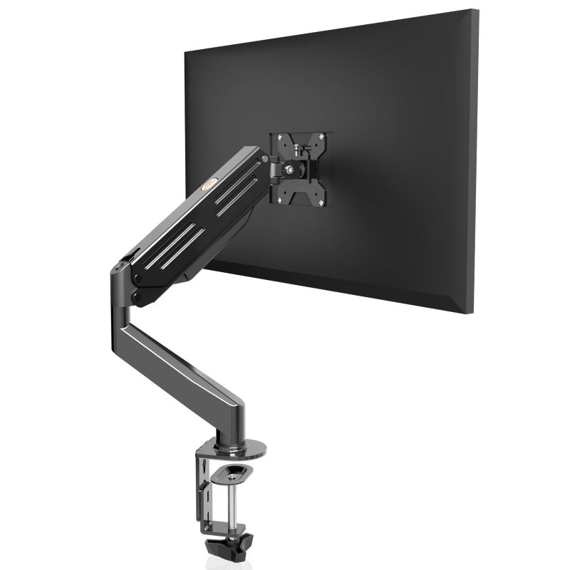 Bracwiser Single Monitor Arm, Single Monitor Desk Mount for Most 17-27 inch Screens up to 6kg with Tilt Swivel Rotation, Single Screen Stand with Clamp/Grommet Mounting Base, VESA 75/100mm (MD82) - Image 1