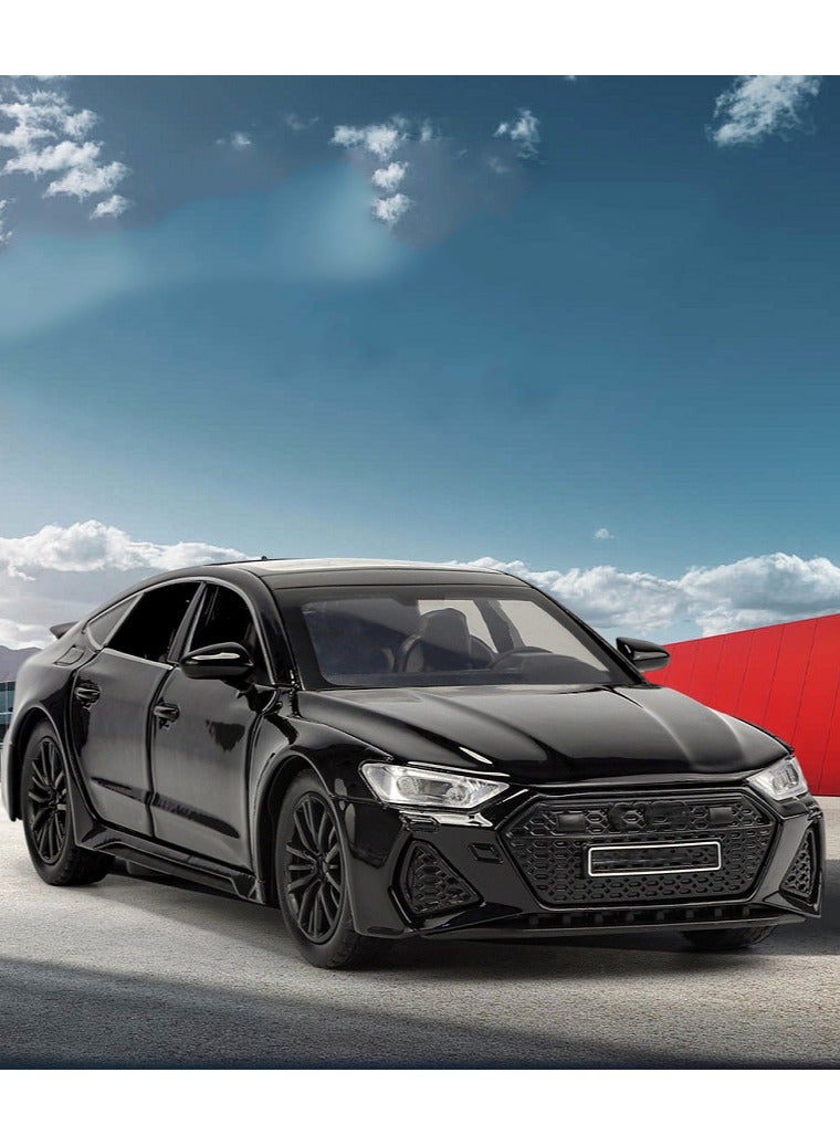 HALAMODO 1:32 Alloy Die-cast vehicle Car Model , With Light/Sound & Retractable Spoiler Pull-Back Toy , Model Car for Kids Boy Girl Gift ,Collectible Display , Black , 15.5 cm*6.5 cm*4.5 cm - Image 2