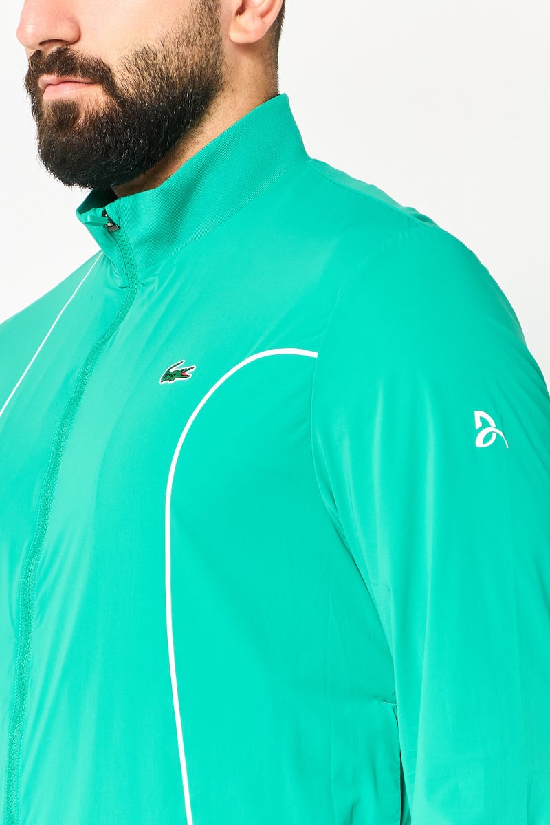 LACOSTE Men Regular Fit Long Sleeve Novak Djokovic Tennis Jacket, Green - Image 3