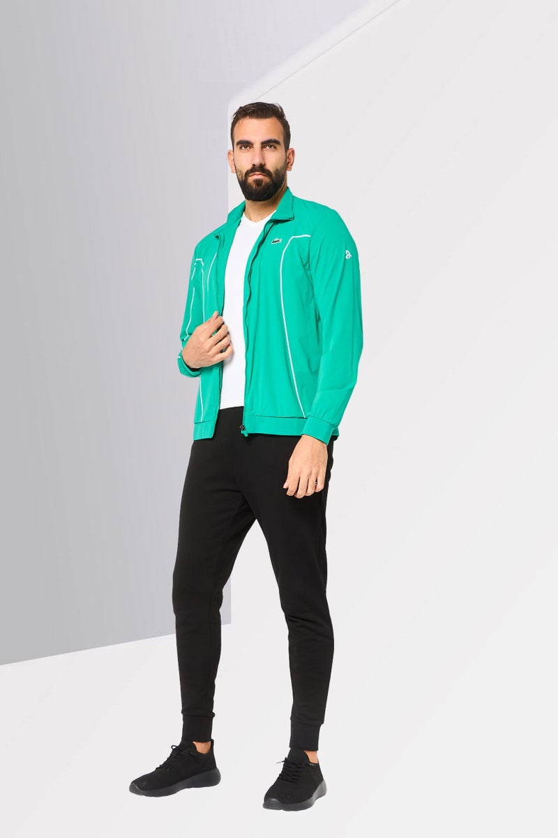 LACOSTE Men Regular Fit Long Sleeve Novak Djokovic Tennis Jacket, Green - Image 2