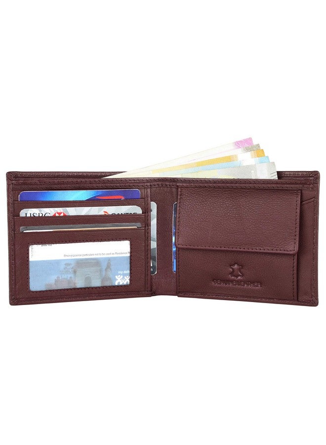 Napa Hide Maroon Leather Wallet For Men I Handcrafted I 4 Credit/Debit Card Slots I 2 Currency Compartments I 1 Transparent Id Window - Image 4