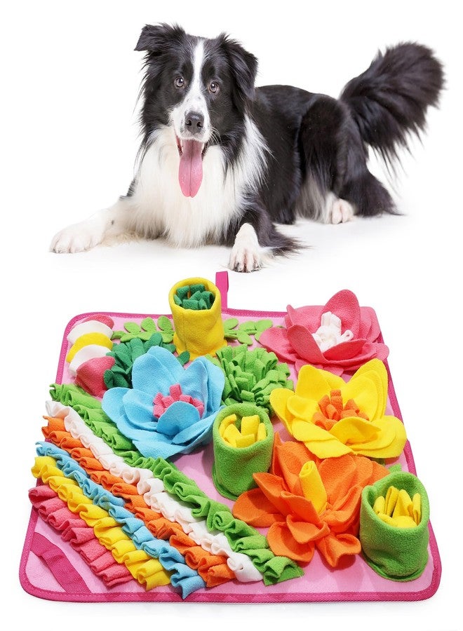 KeeKit Snuffle Mat for Dogs & Cats, Slow Feeding Mat for Small & Medium Breeds, Encourages Natural Foraging Skills, Durable Foraging Pad for Mental Stimulation - Pink, Large - Image 1