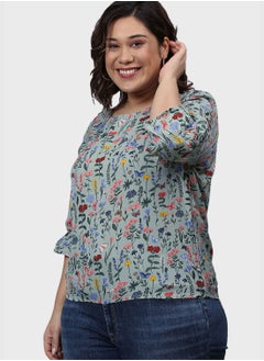 Instafab Plus Floral Print Blouse  - Image 2
