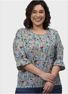 Instafab Plus Floral Print Blouse  - Image 1