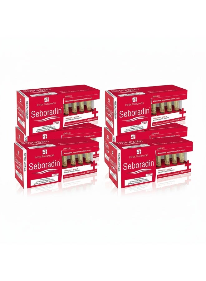 A three-month course for hair treatment, 6 packs of Seboradin Forte hair ampoules 14*5.5 ml.