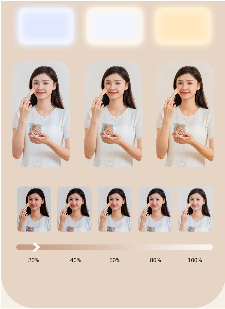 GUDOO Photography Light Clip on Phone Laptop For Selfie Live Broadcasting Confrence Online Lesson Makeup Videos High Brightness 66 Beads Multiple Modes Black  - Image 2