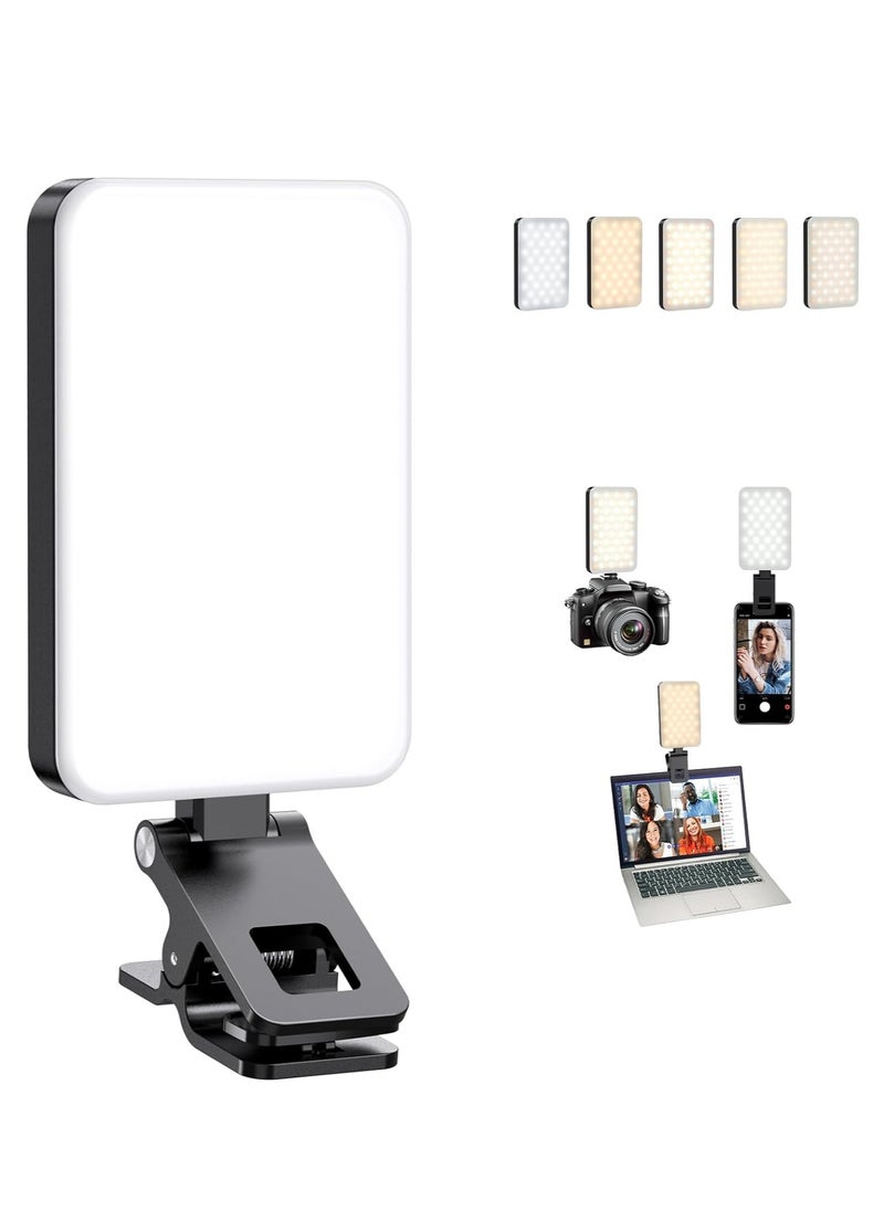 GUDOO Photography Light Clip on Phone Laptop For Selfie Live Broadcasting Confrence Online Lesson Makeup Videos High Brightness 66 Beads Multiple Modes Black  - Image 4