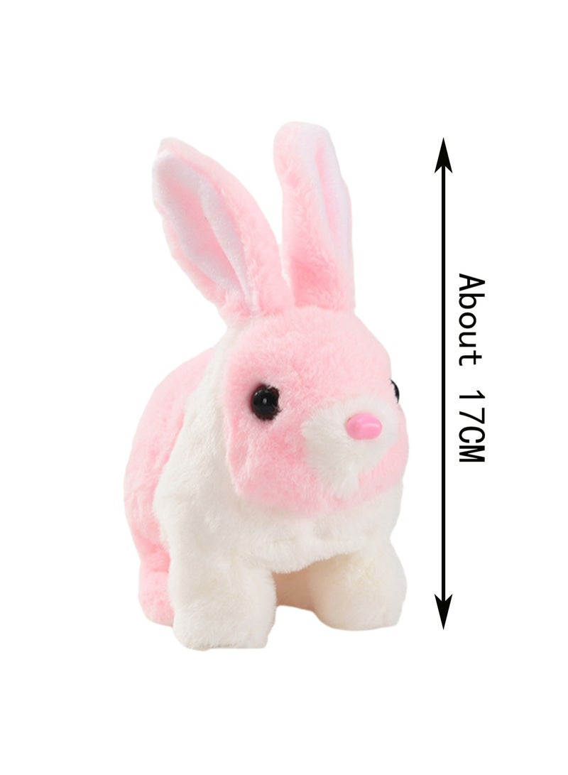 Pink And White Rabbit Robot Electronic Plush Stuffed Interactive Animal Touch Control, Electronic Pet, Robot Toy, Animation Toy, Suitable For Children And Babies - Image 2