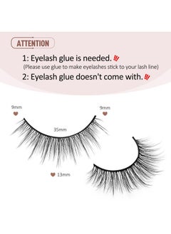 Yheakne False Eyelashes Natural Look 7 Pairs 3D Faux Mink Lashes Onlyall Short Fake Eye Lashes Pack for Small Eyes 13mm A01  - Image 2