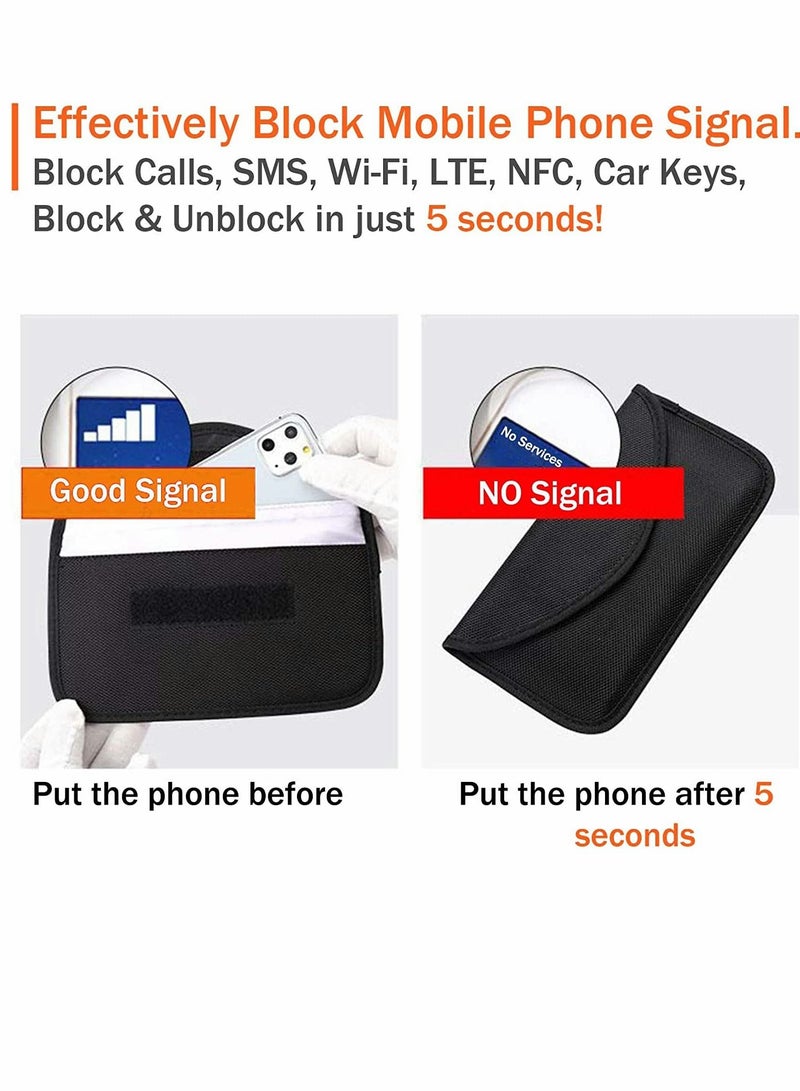 SYOSI Faraday Bags for Car Keys and Cell Phone, Signal Blocking Key Pouch Wallet,  Anti Theft Car Protection, Cell Phone Signal Jammer WiFi/GSM/LTE/NFC/RFID,  Blocker 2 Pack - Image 3