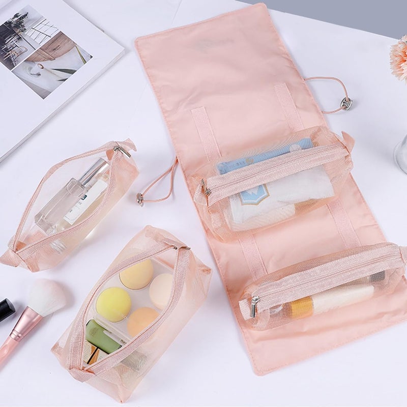 STESHWK STESHWK Makeup Cosmetic Storage Case Hair Beauty First Aid Kits Organizer Bag with 4 Removable Hanging Roll Up Travel Toiletry Bag  - Image 5