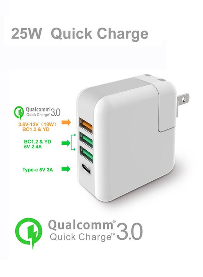 نيبمينينت 4-Port Travel Charger - US Plug White - Image 3