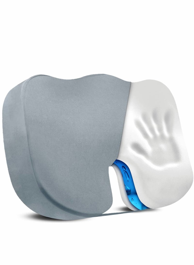 Excefore Gel Seat Cushion for Long Sitting Enhanced Office Chair Pillow, Butt Support Cushion, Memory Foam Desk Pad, Gray - Image 1