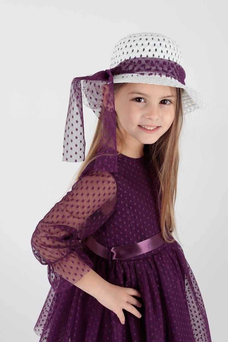 Ahengim Kids Girls Hat and Tulle Lace Trend Evening Dress Ak2228 - Image 4