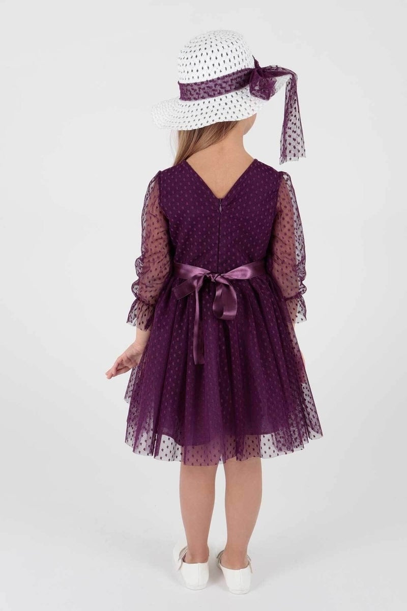 Ahengim Kids Girls Hat and Tulle Lace Trend Evening Dress Ak2228 - Image 5
