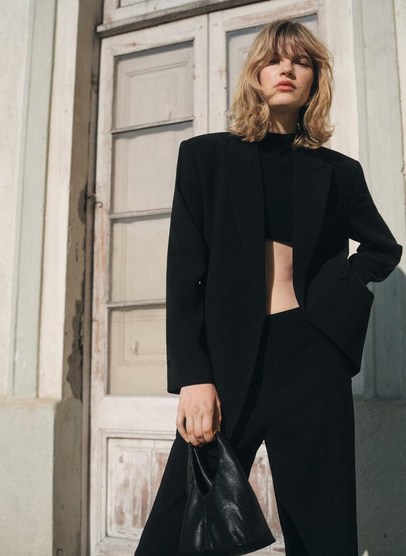 MANGO Straight mid-rise suit trousers - Image 1