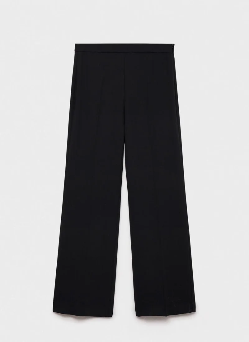 MANGO Straight mid-rise suit trousers
