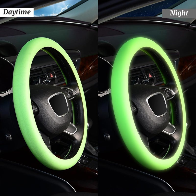 KAFEEK Noctilucent Steering Wheel Cover - Fluorescent Green - Image 3