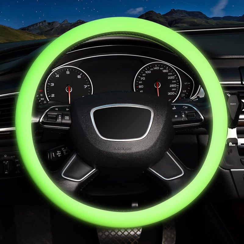KAFEEK Noctilucent Steering Wheel Cover - Fluorescent Green - Image 2