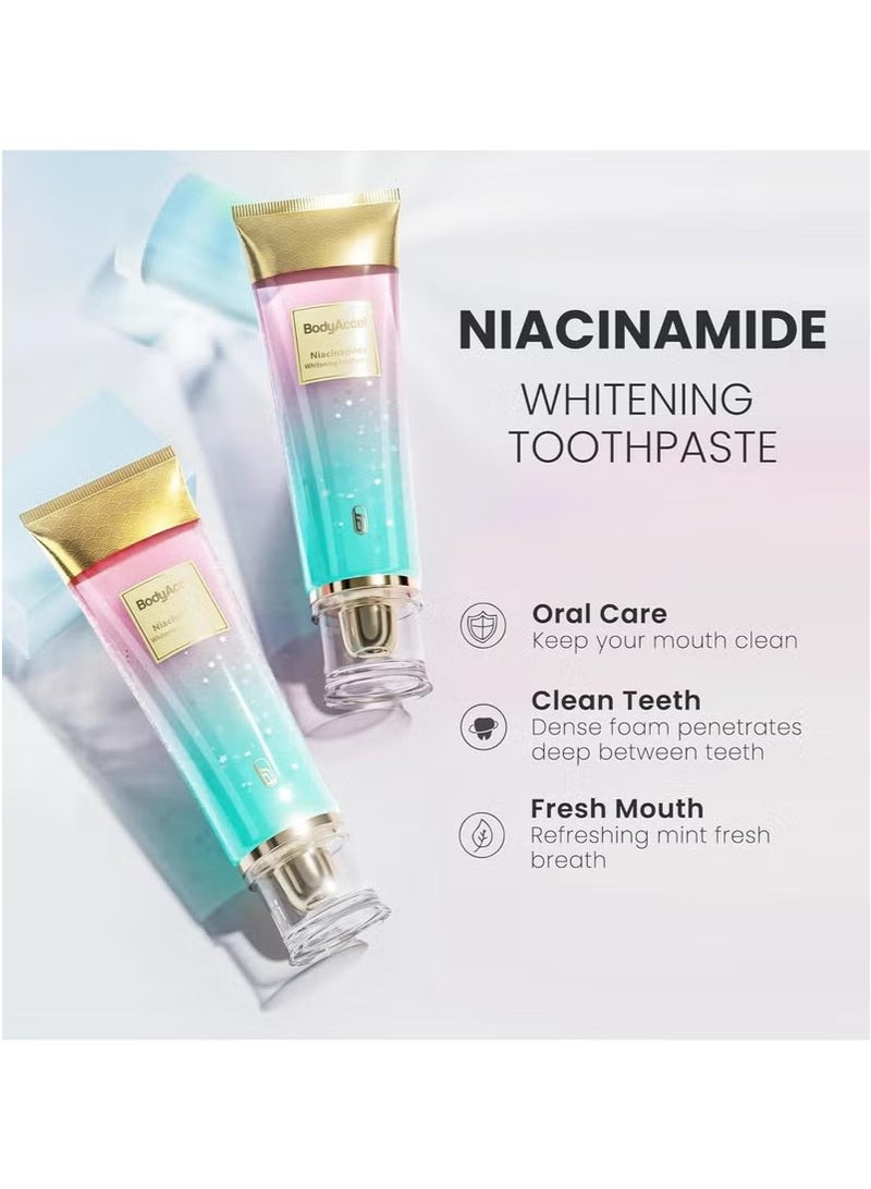BodyAccel Niacinamide Whitening Toothpaste, Niacinamide Toothpaste, BodyAccel Toothpaste, Stain Removal Triple Whitening Toothpaste Natural Gentle, Fresh Breath  - Image 3