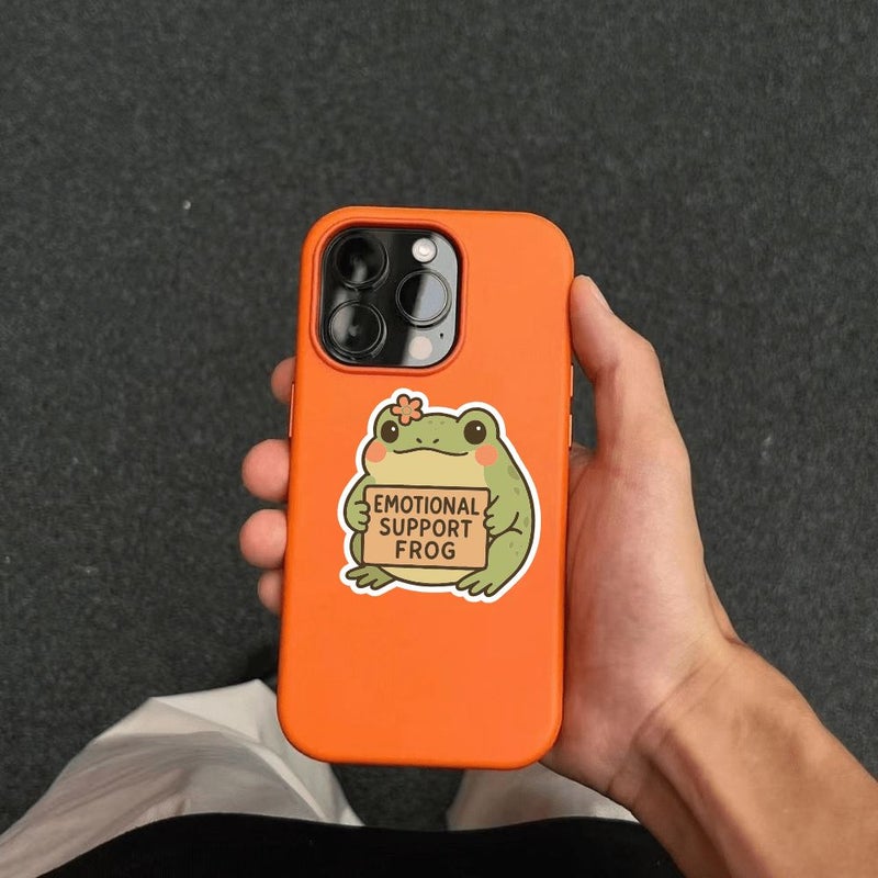 1 Piece Lightfilm Emotional Support Frog Vinyl Sticker Durable Matte Finish Self Adhesive Bumper Sticker Suitable for Cars Windows Laptops Trucks Vans Water Bottles - Image 5