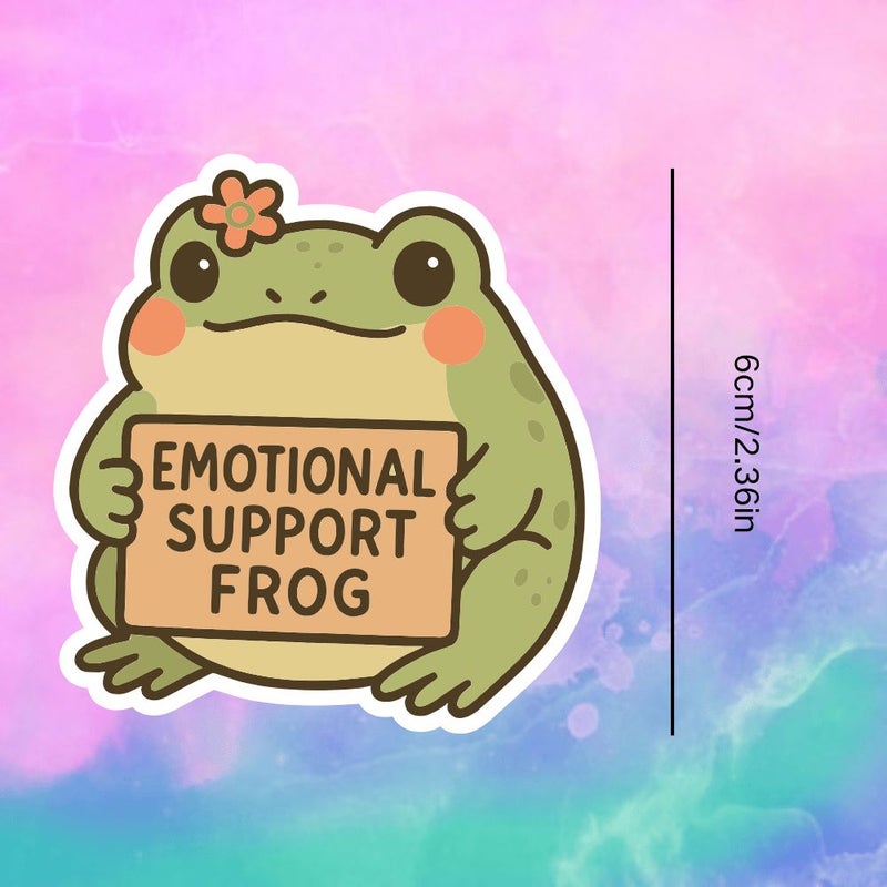 1 Piece Lightfilm Emotional Support Frog Vinyl Sticker Durable Matte Finish Self Adhesive Bumper Sticker Suitable for Cars Windows Laptops Trucks Vans Water Bottles - Image 2