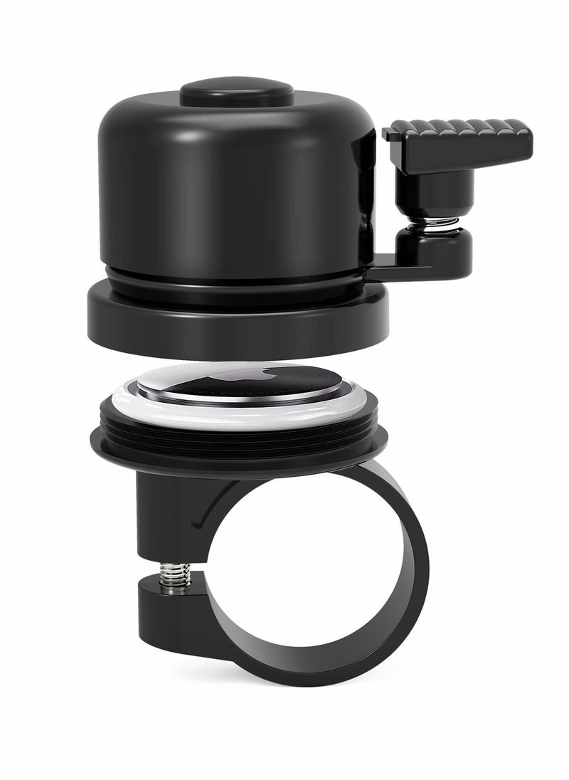 KASTWAVE Concealed Bike Bell for Apple AirTag, Bike GPS Tracker, AirTag Bike Mount, Classic Loud Sound of Black Bells, Fits 0.87 to 1 Inch Bike Handlebars Best Gifts for Teen Boys Girls  - Image 1