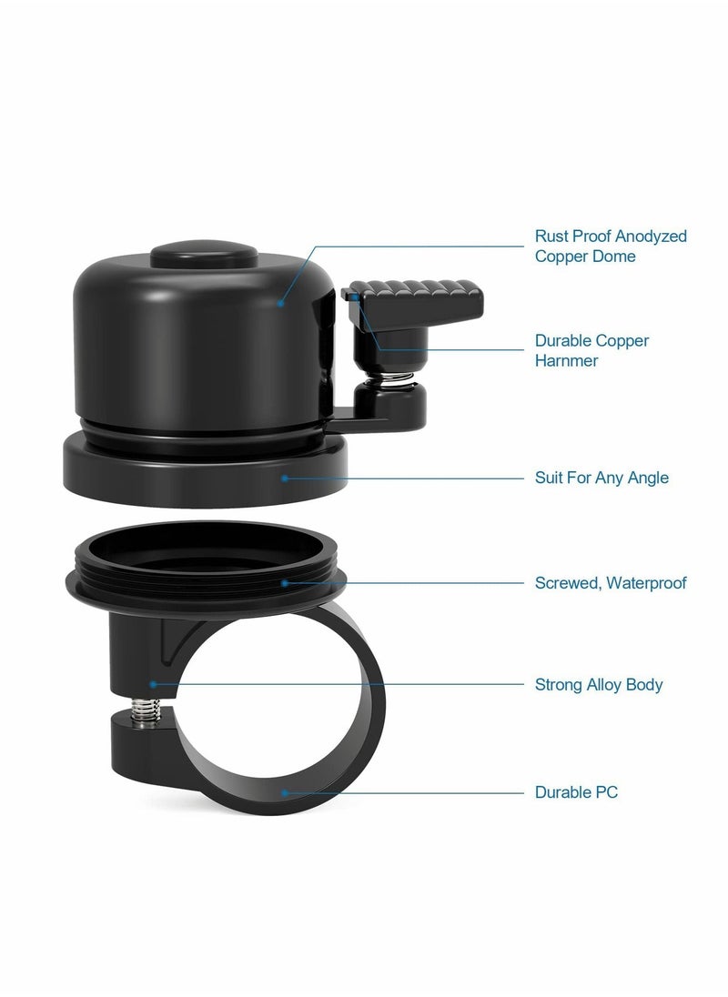 KASTWAVE Concealed Bike Bell for Apple AirTag, Bike GPS Tracker, AirTag Bike Mount, Classic Loud Sound of Black Bells, Fits 0.87 to 1 Inch Bike Handlebars Best Gifts for Teen Boys Girls  - Image 2