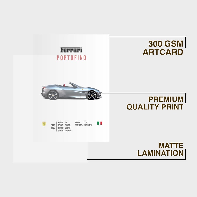 CodersParadise Paper Pack Of 6 - Ferrari Sports Cars Wall Posters 8X12 Inch (A4 Size) Included Glue Dots Wall Decor Posters Wall Art - Image 2