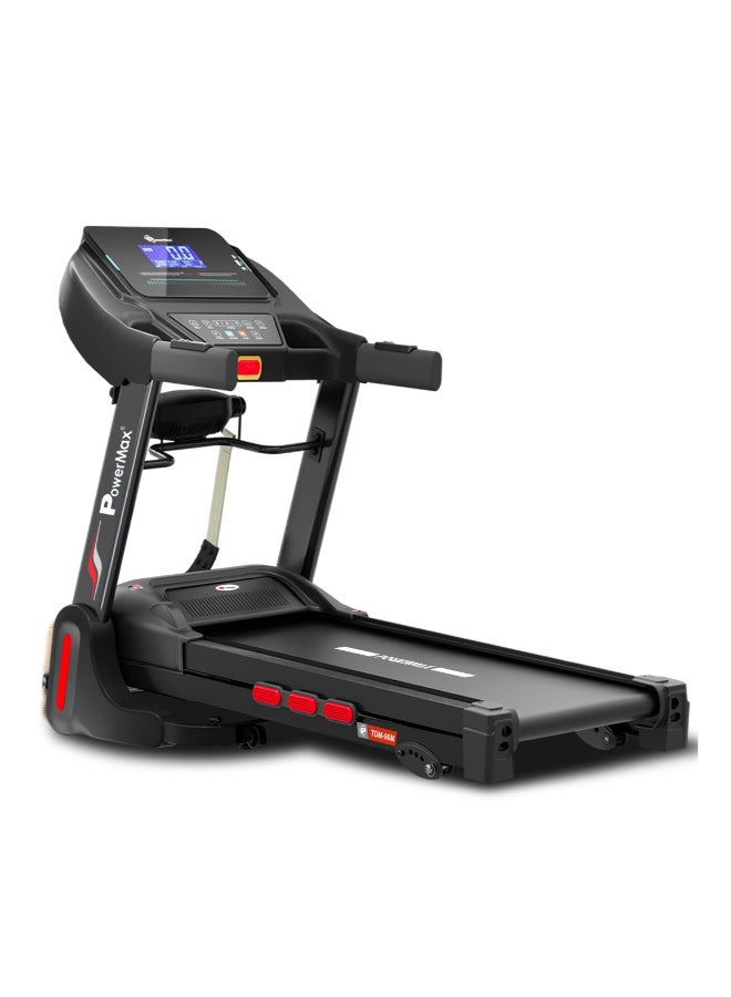 PowerMax Fitness TDM-96M 4HP DC Treadmill for Home | 110KG Max User | 14km/hr Top Speed, 4-Level Manual Incline | Bluetooth for app, Speaker, Mp3 | Massager, Foldable Cardio Machine, LCD Display - Image 1