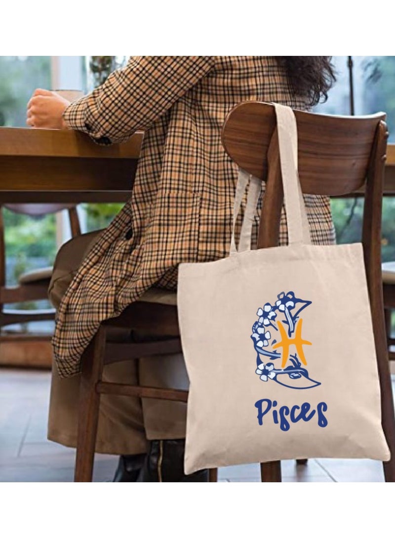 PRINTSHOP4ME Zodiac Design Eco-Friendly Cotton Bag - Reusable Tote for Astrology Fans - Gift for Astrology Lovers - Perfect for Shopping and Grocery Bags - Tote Bags for Women - Image 3