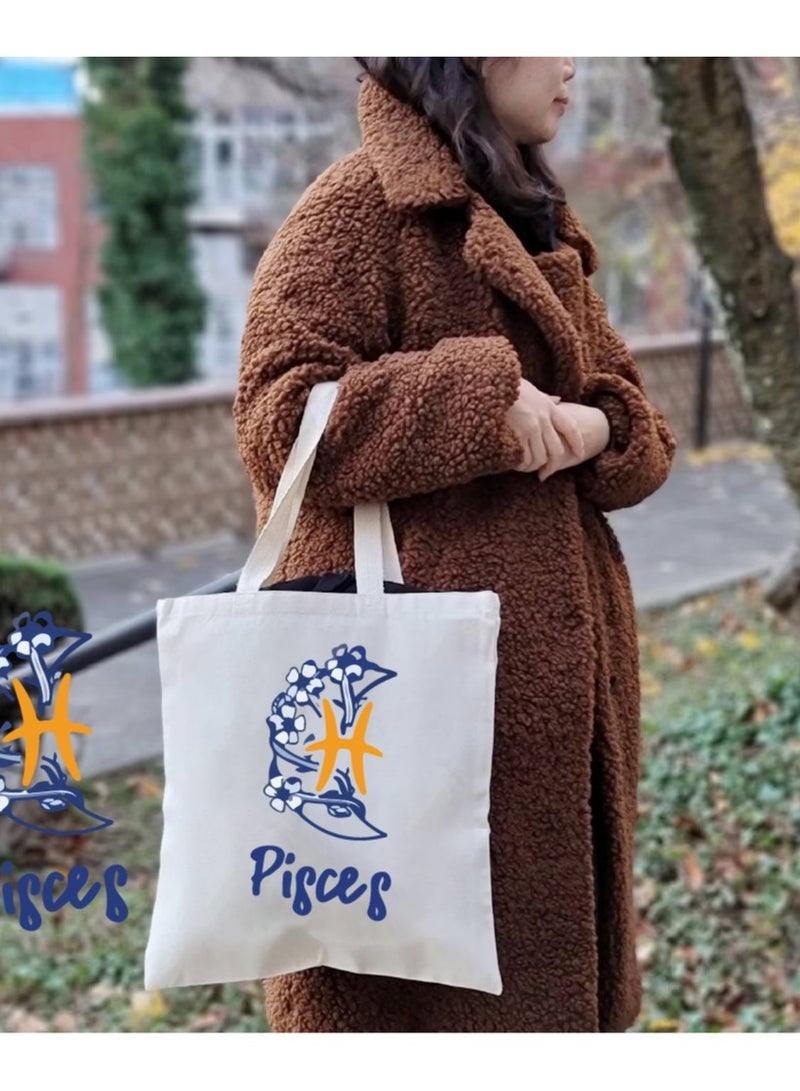 PRINTSHOP4ME Zodiac Design Eco-Friendly Cotton Bag - Reusable Tote for Astrology Fans - Gift for Astrology Lovers - Perfect for Shopping and Grocery Bags - Tote Bags for Women - Image 5
