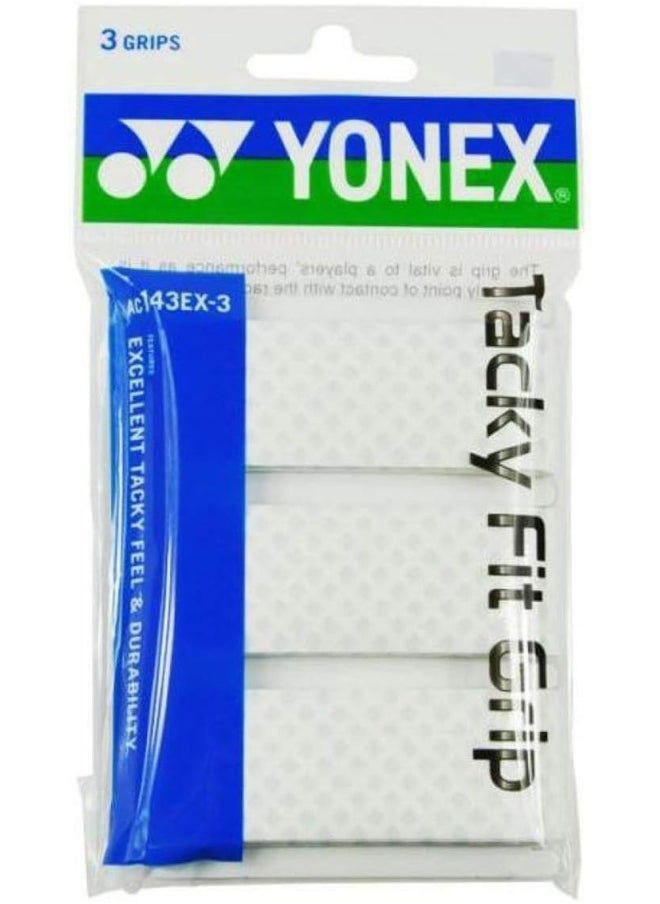 Yonex Tacky Fit Grip Ac143-3 (3 wraps) GRIP WHITE (Ac143-3flyf) 