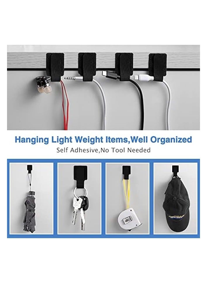 FYY Wire Management Cable Ties, 20pcs Self Adhesive Cable Straps, Cable Management Straps Hook Loop Cord Organizer Wire Wrap For Office, Home, Kitchen, 25 * 120mm,Black - Image 4