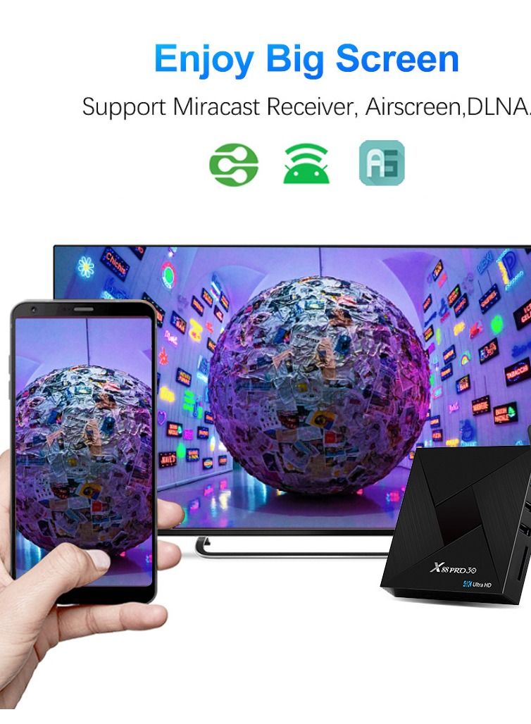 X88 PRO 30 Rockchip RK3318 Quad-Core Android 11.0 4GB RAM 32GB ROM Smart TV BOX 100M Ethernet WiFi HD 4K@60Hz  - Image 4
