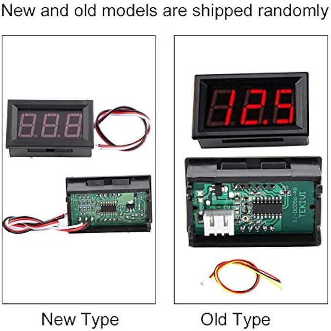 Eujgoov Digital Voltmeter 056 3 Wire Digital Led Voltmeter Voltage Meter Panel With Reverse Dc 0100V Red Blue Green Yellow 482919 CmFont Backlight Color Red - Image 4