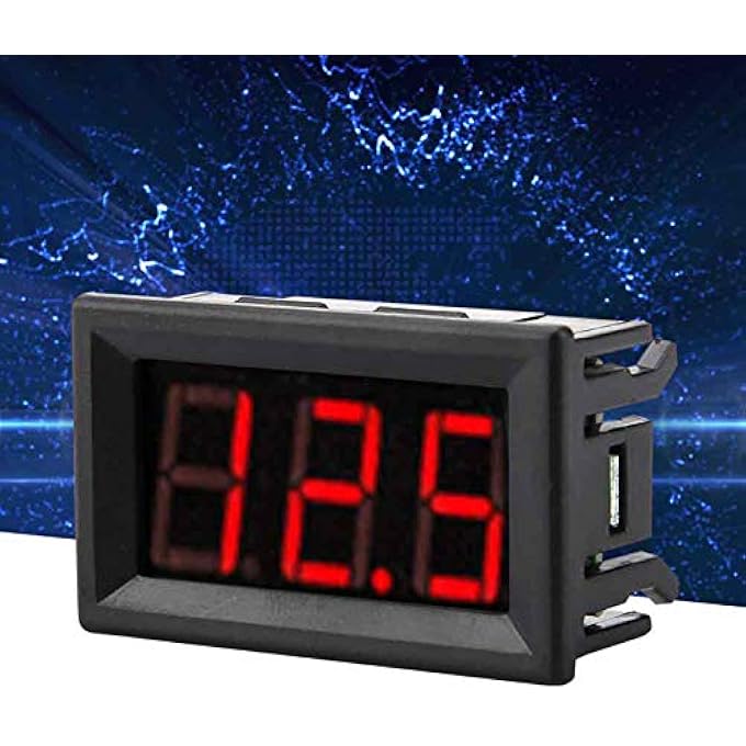 Eujgoov Digital Voltmeter 056 3 Wire Digital Led Voltmeter Voltage Meter Panel With Reverse Dc 0100V Red Blue Green Yellow 482919 CmFont Backlight Color Red - Image 5