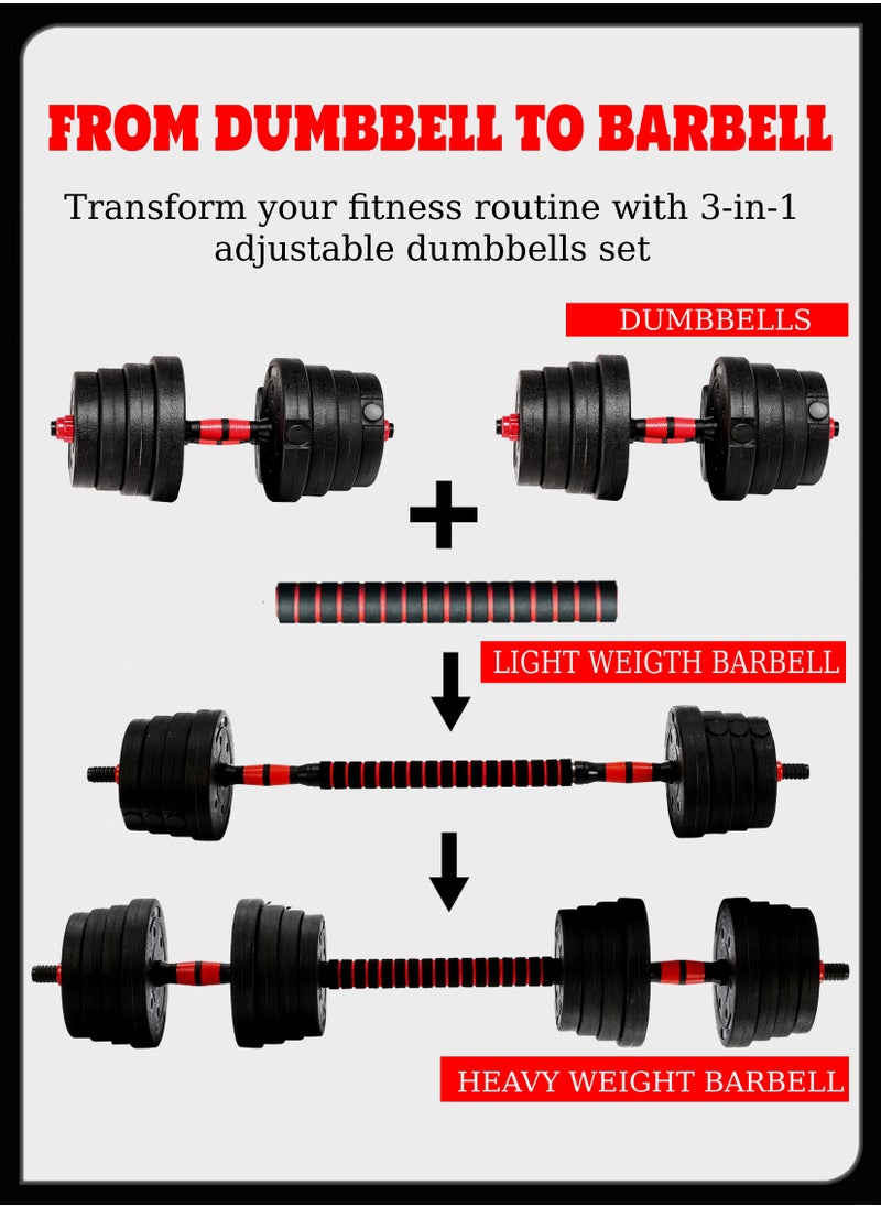 Toshionics Toshionics 40Kg multipurpose adjustable dumbbell set gym equipment for your full body cardio and strength training workout also space efficient fitness equipment for home workout  - Image 2