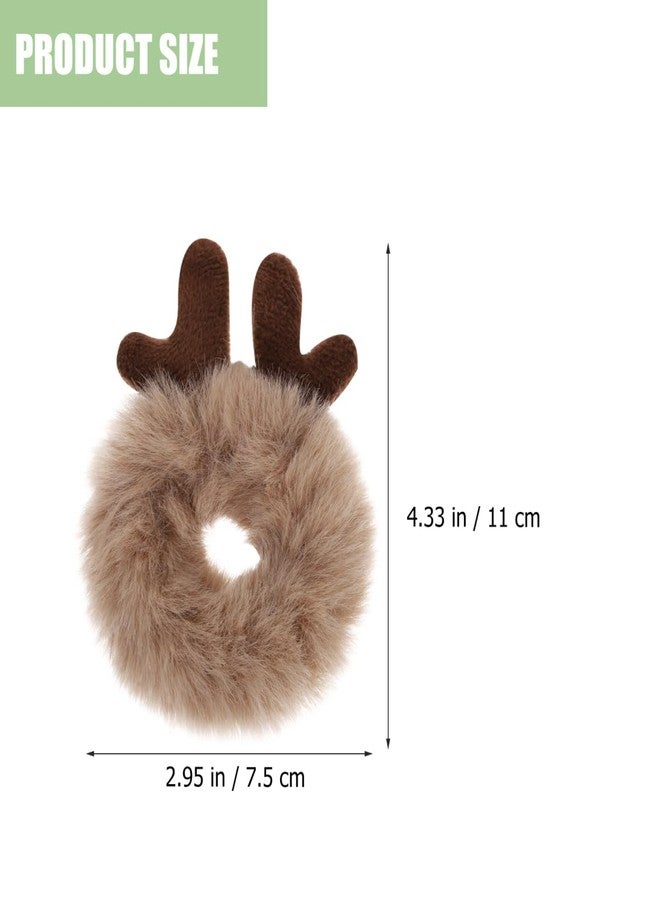 KALLORY 8 Pcs Fluffy Cartoon Hair Ties Plush Hair Scrunchies for Girls Ponytail Holders Cute Animal Hair Accessories for Parties Daily Wear - Image 3