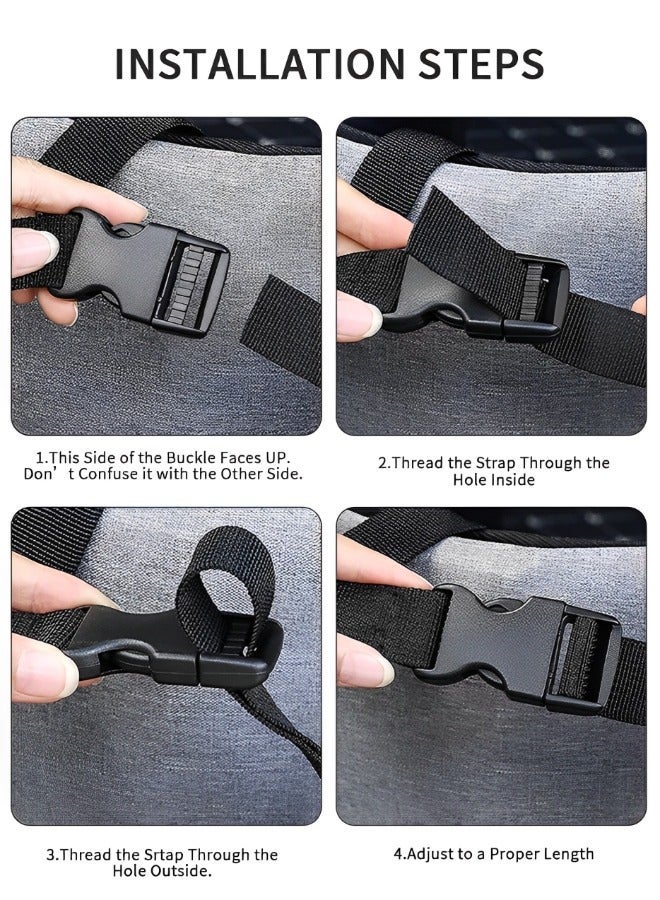 GROIC Car Trunk Hanging Organizer, Backseat Storage Bag 3 Adjustable Shoulder Straps Foldable Grocery Organizer with 4 Pockets for SUV Truck MPV Van - Image 5