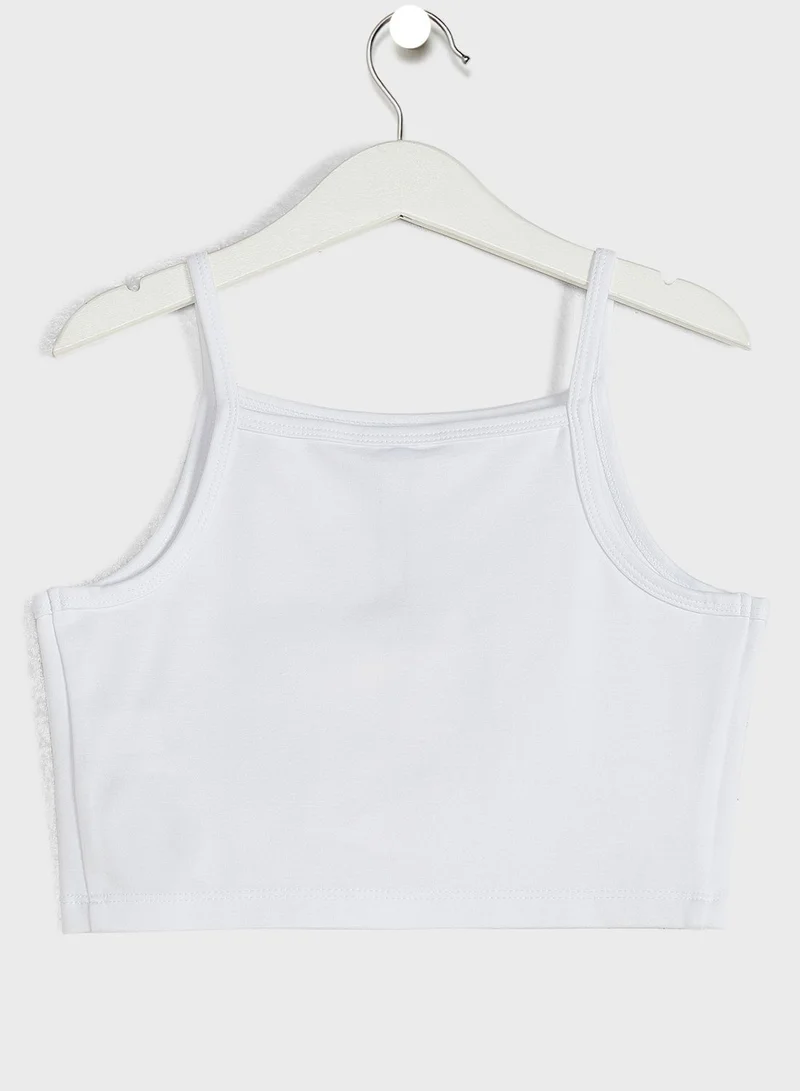 Calvin Klein Jeans Kids Stacked Logo Punto Strap Top