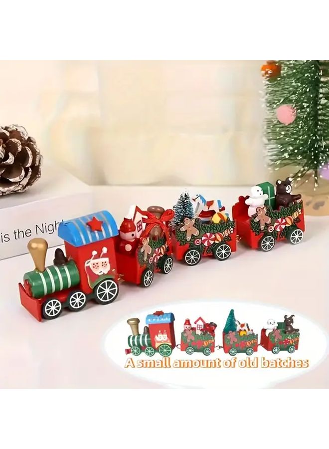 Random Style Mini Christmas Train Set With Wooden Carriages For Holiday Decor - Image 5