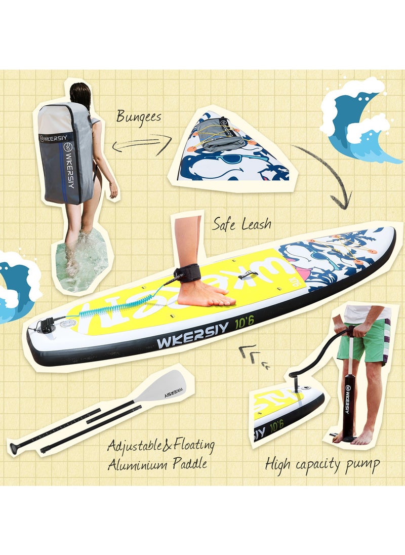 WKERSIY 320CM Dog Design Inflatable Paddle Board | Multi-Functional Paddle Board for Yoga & Fishing SUP  - Image 3