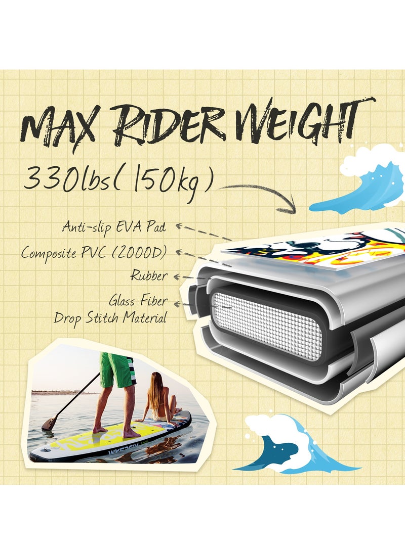 WKERSIY 320CM Dog Design Inflatable Paddle Board | Multi-Functional Paddle Board for Yoga & Fishing SUP  - Image 5