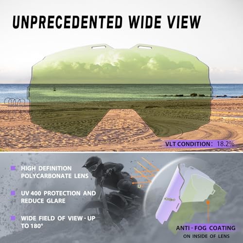 VOZAPOW Dirt Bike Goggles Over Glasses AntiFog Motorcycle Protective Eyewear Motocross Goggles for Men Women - Image 5