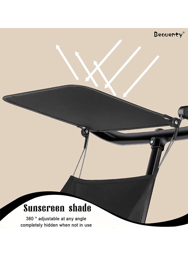 Beauenty One-Hand Folding Stroller for Babies Aged 6-36 Months, Aluminum Alloy Lightweight Baby Stroller with Awning, Ultra-Compact Travel Strollers for Airplane, Can Safely Bear 25kg (Black) - Image 4