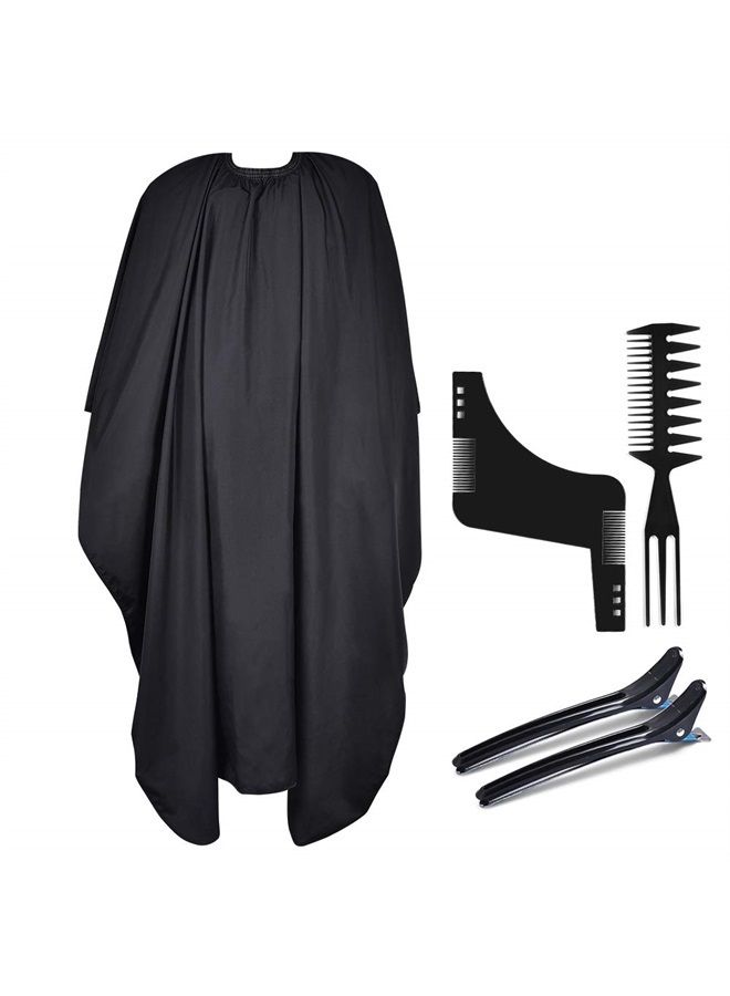 FaHaner Barber Cape with Adjustable Snap 164 x 145cm Hair Cutting Cape Waterproof Salon Cape and Hair Combs Hair Clips and Hair Shaper Set for Hair stylists and Barbers - Image 1