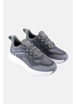 RBX Men Brand Logo Lace Up Running Shoes, Light Grey  - Image 1